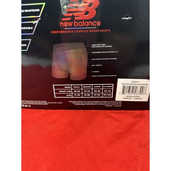 Mens XL New Balance Boxers Briefs Red & Blue 2pk Performance Complex Waistband - Picture 4 of 6